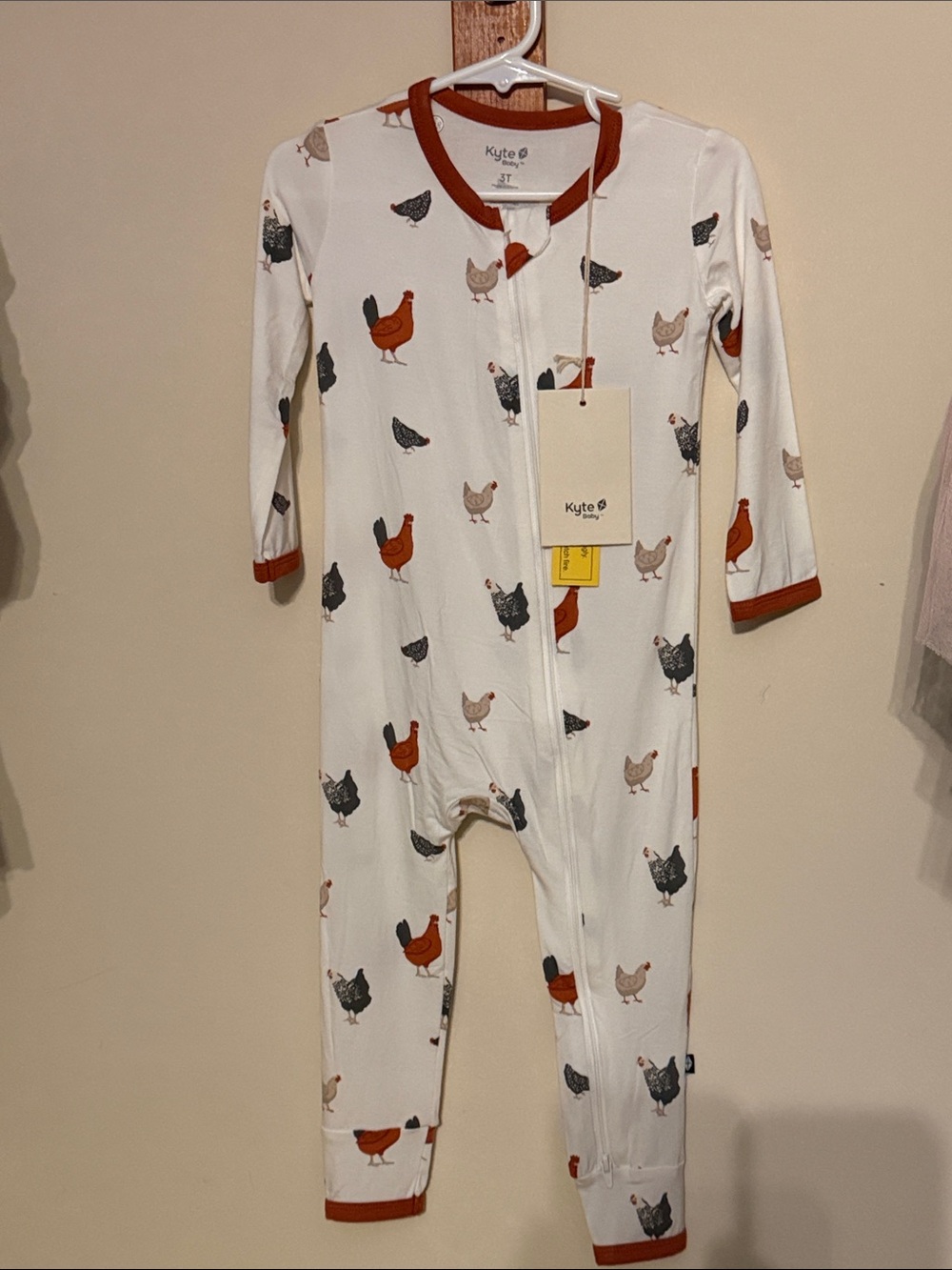 Kyte Baby Chick Chicken Zip Romper 3T